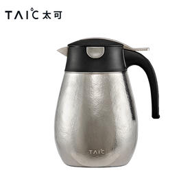 【样品特惠4折，仅1个，无货退款】TAIC太可纯钛双层保温焖茶壶大容量户外旅行养生壶1L（皓月银）