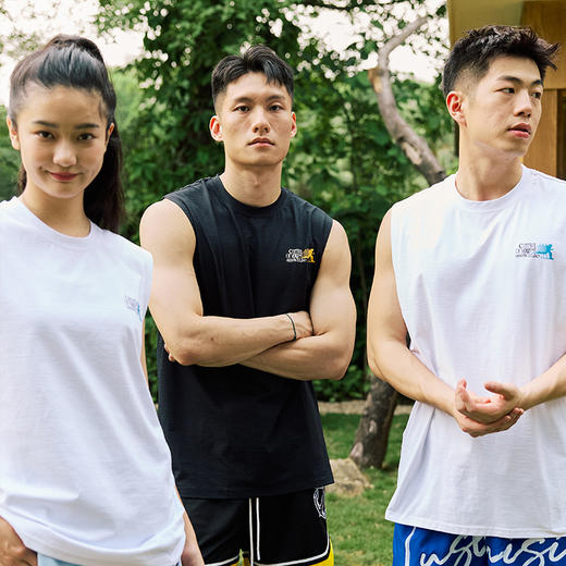 LUSHISI「速干吸湿」跑步人像主题运动风凉感无袖坎肩背心t恤男女 商品图3