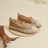 Safiya/索菲娅2024秋 小香风花呢玫瑰扣休闲通勤平底草编渔夫鞋 SF43111414 商品缩略图7