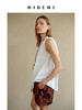 HIDEMI 度假系列极简纽结设计感不对称剪裁褶皱水洗棉背心上衣 白色/黑色 商品缩略图13