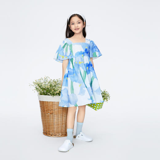 女童小清新印花连衣裙新款安奈儿童装实体店同款AG423803 商品图6