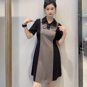 2-12GDPOLO领分割短袖连衣裙40410（黑） 夏季 142100100321