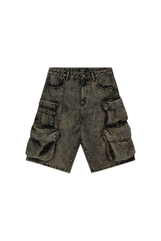 oneup立体口袋洗水牛仔短裤 商品图5