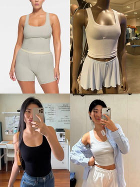 519-11 纯圆正 随便验 SKIMS 680款裸感舒适 莫代尔大弹力背心