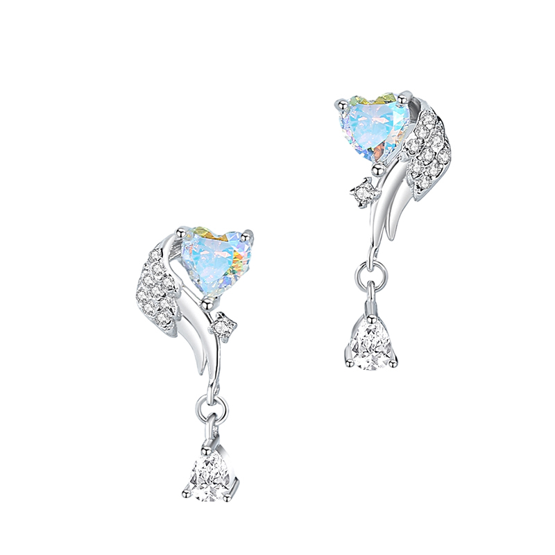 卡蒂罗/KADER 极光羽翼耳钉 925银轻奢时尚小众独特造型设计耳饰 梦幻闪耀守护浪漫爱情配饰 女生礼盒