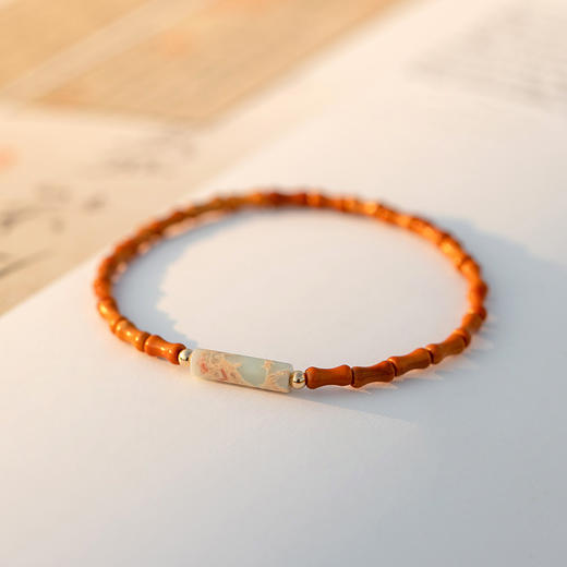 「19.9包邮！两款可选」新款古风橄榄核手链 女细款寿山石手串文艺优雅清新橄榄玉手饰时尚饰品 商品图0