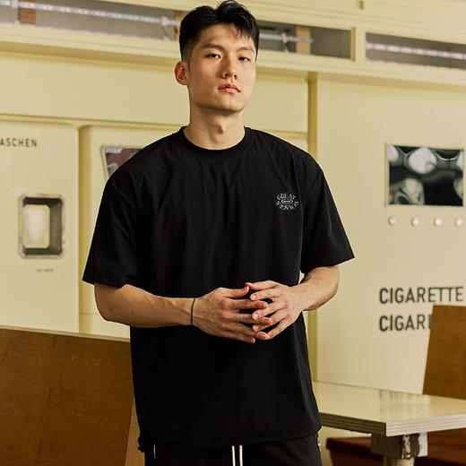 LUSHISI「下摆抽绳」伟大航行主题印花LOGO短袖运动风速干凉感t恤 商品图3