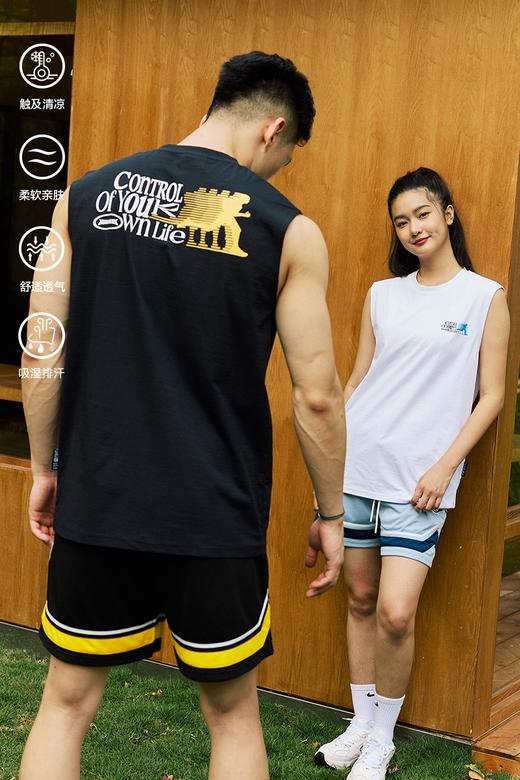 LUSHISI「速干吸湿」跑步人像主题运动风凉感无袖坎肩背心t恤男女 商品图5