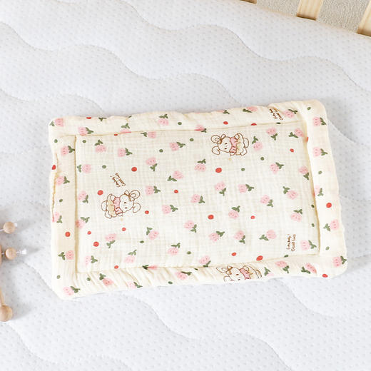 新生儿平枕午睡枕头婴儿宝宝吸汗透气枕垫纯棉宝宝0-6个月通用 商品图5