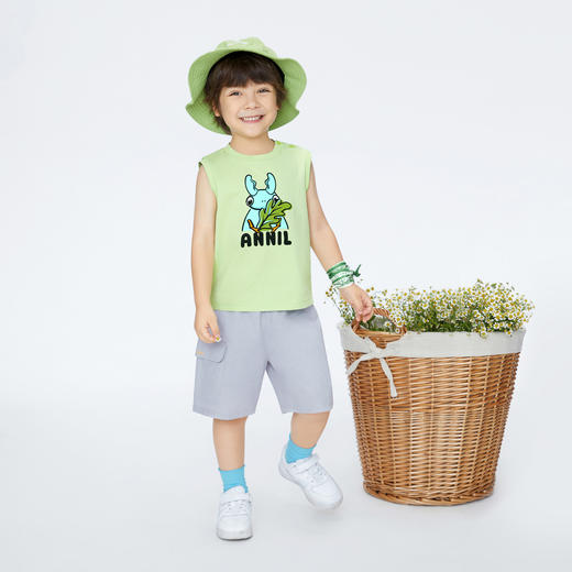 男童棉麻混纺工装裤新款安奈儿童装实体店同款XB426582 商品图3