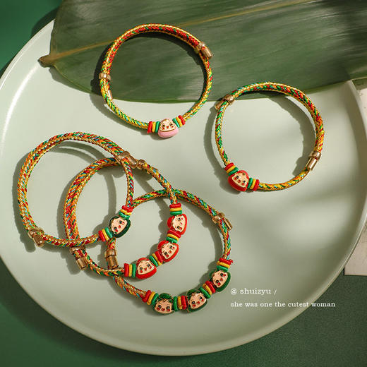 手工编织五彩绳成品2024新款端午手绳儿童宝宝手链五色线手串配饰 商品图4