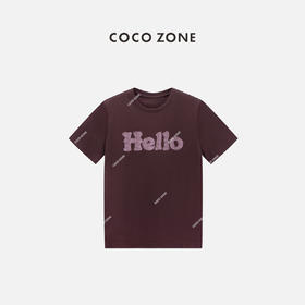 COCO ZONE “遇见”夏季时尚字母短袖T恤圆领修身上衣CC2B1001