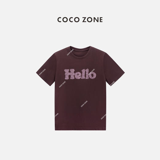 COCO ZONE “遇见”夏季时尚字母短袖T恤圆领修身上衣CC2B1001 商品图0