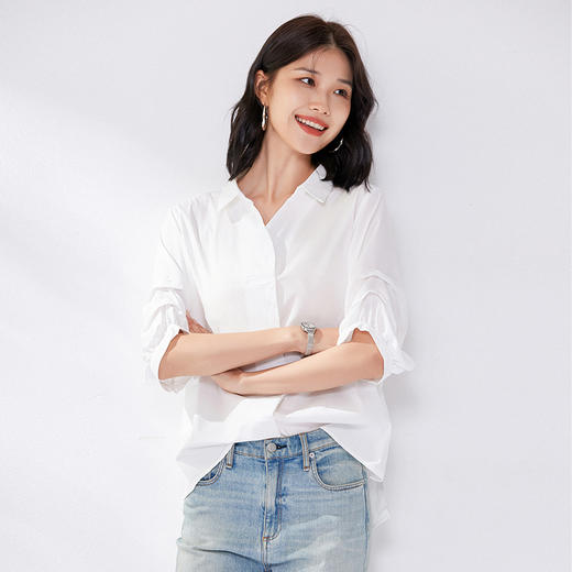 馥迦法式V领设计感衬衫 商品图1