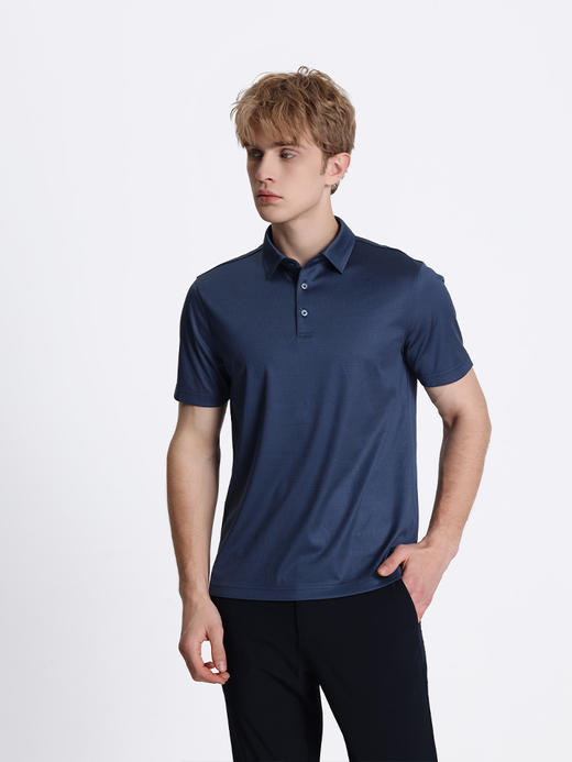 callisto蓝色桑蚕丝混纺T恤 STTSS110H 商品图1