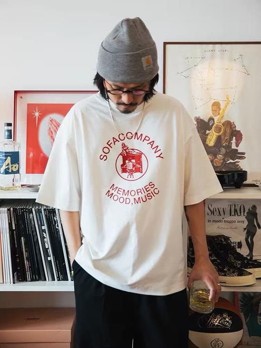 SUPERTOFU（SPTF)/CDT-SS24-T004/复古趣味手绘 弧形图案 索罗娜 短袖T恤 商品图2