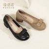 信诺真皮舒适高跟鞋女单鞋2024新款春季中年大头妈妈鞋中粗跟皮鞋24C3869-1 商品缩略图8