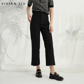 VIVIAN LIU薇薇安刘R2425002春女装新款腹部捏褶通勤直筒长裤