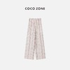COCO ZONE 通勤风休闲彩色条纹系绳阔腿长裤 23C18869 商品缩略图0