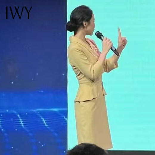 IWY/黄色高端教师录课正式场合连衣裙女修身主持人演讲比赛西装裙Q749-Y 商品图0
