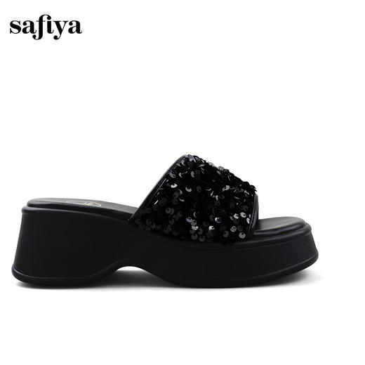 Safiya/索菲娅2024夏 松糕露趾亮片休闲厚底拖鞋 SF42110421 商品图2