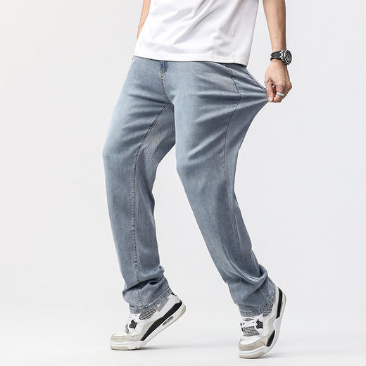 【天丝莱赛尔】【DQ】大依优型大码薄款冰丝牛仔裤长裤男舒适休闲简约百搭加肥加大男装 商品图5