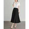 【专属特价】熙世界褶皱百褶半身裙高腰遮跨显瘦肌理感黑色A字中长裙2025夏 商品缩略图3