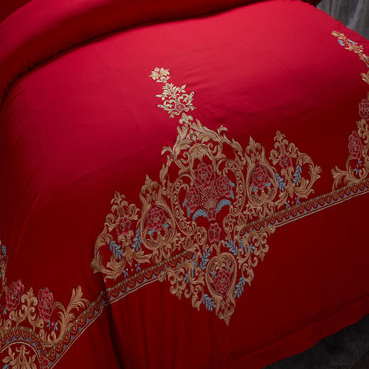 恒源祥 百花争妍 全棉绣花婚庆四件套 商品图2