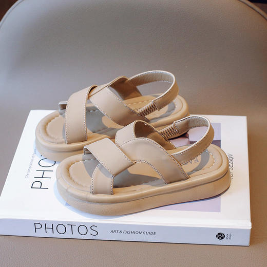 女童2024夏季新款凉鞋中大童软底防滑凉拖鞋休闲儿童复古沙滩鞋_ym 商品图2