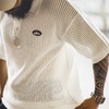 马登工装美式复古针织镂空短袖polo衫IVY半开襟翻领白色T恤男夏季 商品缩略图0