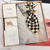 【甄珠贝·花卉系列】90*90cm莫兰迪复古花朵丝巾和淡水卷叶胸花和施华洛丝巾扣三件套礼盒 商品缩略图0