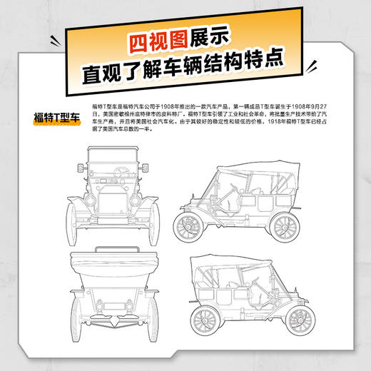 汽车 赛车及特种车辆 线稿插画资料集 汽车线稿临摹册汽车插画设计*基础教程入门自学 儿童少儿汽车知识图谱 商品图4