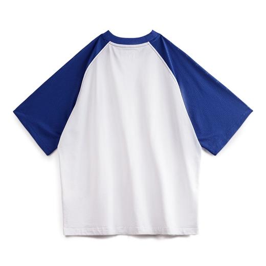 马登撞色插肩短袖针织纯棉T恤圆领宽松落肩上衣oversize夏港风女 商品图5