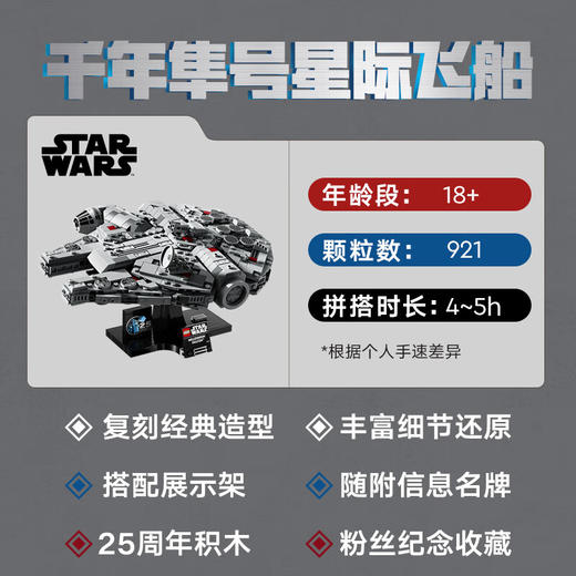 乐高积木L75375乐高星球大战系列千年隼号星际飞船 商品图1