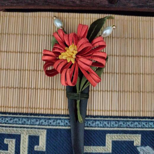 菊花多色°古风缠花发簪（款式随机） 商品图2