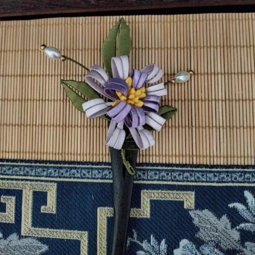 菊花多色°古风缠花发簪（款式随机） 商品图3