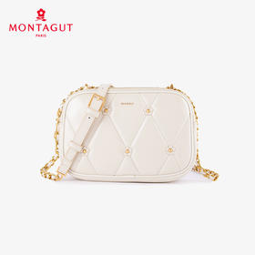 梦特娇法式时尚斜挎包女士通勤菱格羊皮女包