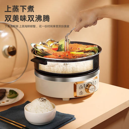 【小家电】迈卡罗MC-HG160A升降电火锅 分体式电热锅 家用多功能料理锅 电热蒸煮炖锅烧烤肉煎炒HF 商品图1