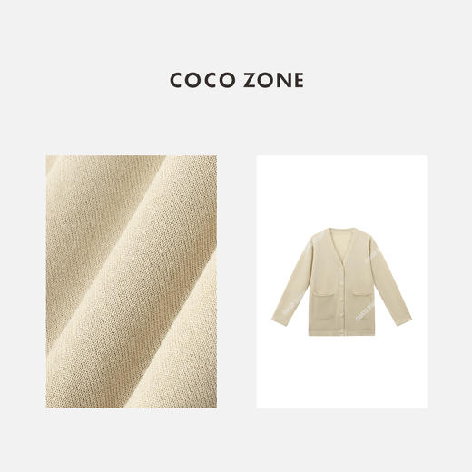 COCO ZONE “松弛开衫”时尚V领单排扣针织开衫百搭长袖上衣CC2B0998 商品图2