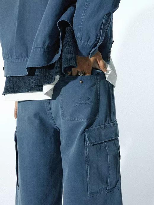 SUPERTOFU（SPTF)/RC-SS24-P064/磨损做旧 人字纹 法工蓝 七分工装裤 商品图2