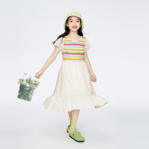 女童假两件短袖连衣裙新款安奈儿童装实体店同款AG423804 商品图5