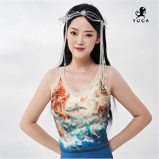 壁虎瑜伽【大鱼海棠-上衣】限量款印花瑜伽上衣（可拆卸胸垫）【2024年5月31日发货】 商品图0