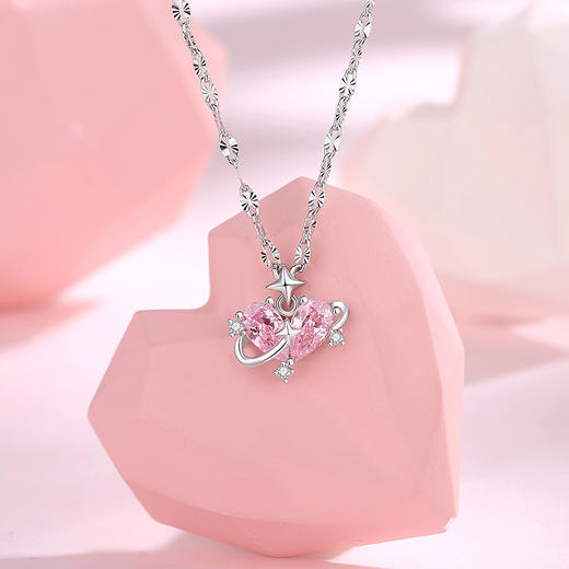 卡蒂罗/KADER 在逃公主系列 心动魔法项链 925银梦幻爱心大颗粉锆童话设计可调节锁骨链 梦幻俏皮甜美可爱配饰闪耀吸睛 女生礼盒520 商品图3