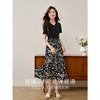 【专属特价】熙世界假两件短袖V领印花连衣裙收腰显瘦T恤裙子2025年夏天新款 商品缩略图1