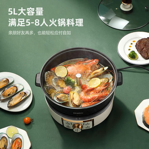 【小家电】迈卡罗MC-HG160A升降电火锅 分体式电热锅 家用多功能料理锅 电热蒸煮炖锅烧烤肉煎炒HF 商品图2