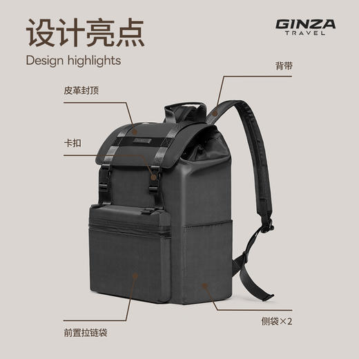 银座时尚休闲双肩包/通勤公文包B20085 商品图2