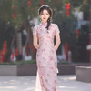 复古风粉色短袖，气质优雅淑女范旗袍YG- 2356 商品缩略图2