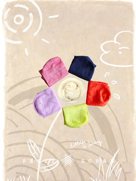 积分兑换 小闪幸运袜 亚麻混纺薄款糖果色中筒袜两双装