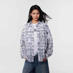 【Achock官方店】潮牌辣妹蕾丝翻领格子衬衫美式高街女款长袖外套