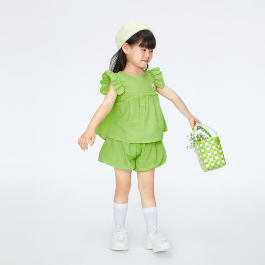 女童微宽松泡泡袖套装新款安奈儿童装实体店同款XG421732 商品图5